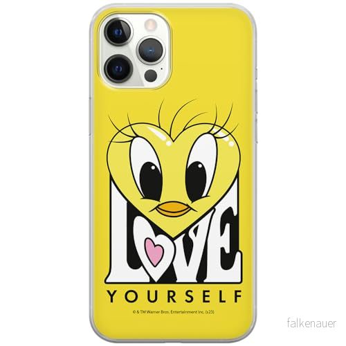 ERT GROUP mobiltelefonfodral för Iphone 12 PRO MAX originalt och officiellt licensierat Looney Tunes mönster Tweety 015 anpassad till formen på mobiltelefonen, fodral tillverkad av TPU plast 5905795097349