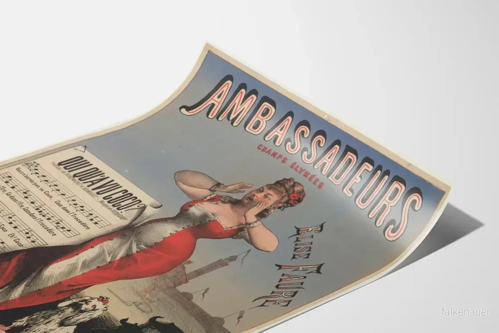 Vintageposter Ambassadeurs Elise Faure väggdekoration Paris - Bild 3