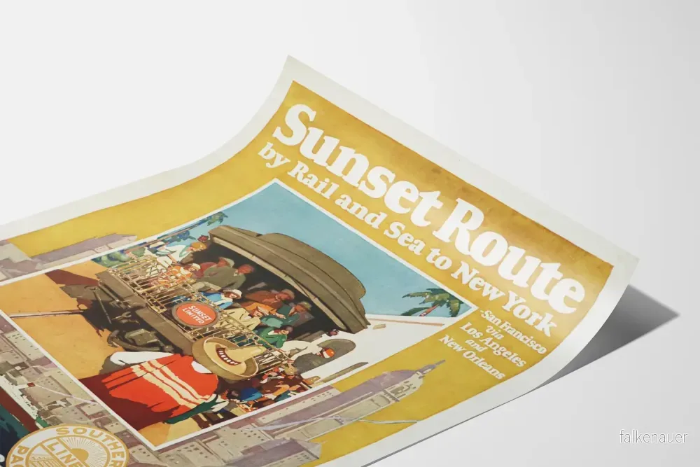 Vintageposter av Route Sunset av Rail och Hav Southern Pacific Lines - Bild 3
