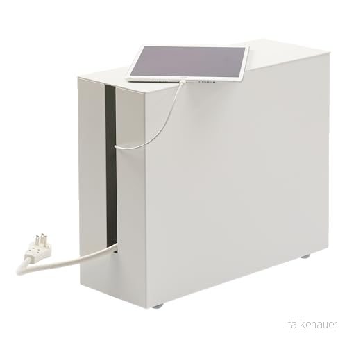 Yamazaki 5403 Tower kabelskydd, vit, stål, minimalistisk design, 15 x 40 34,5 cm (L B H) 4903208054034