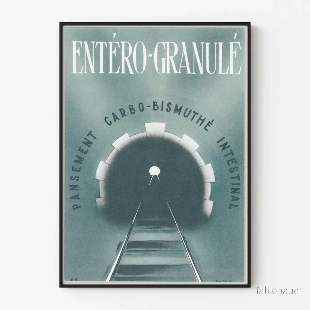 Vintage affisch Entéro-Granulé medicinsk väggdekoration
