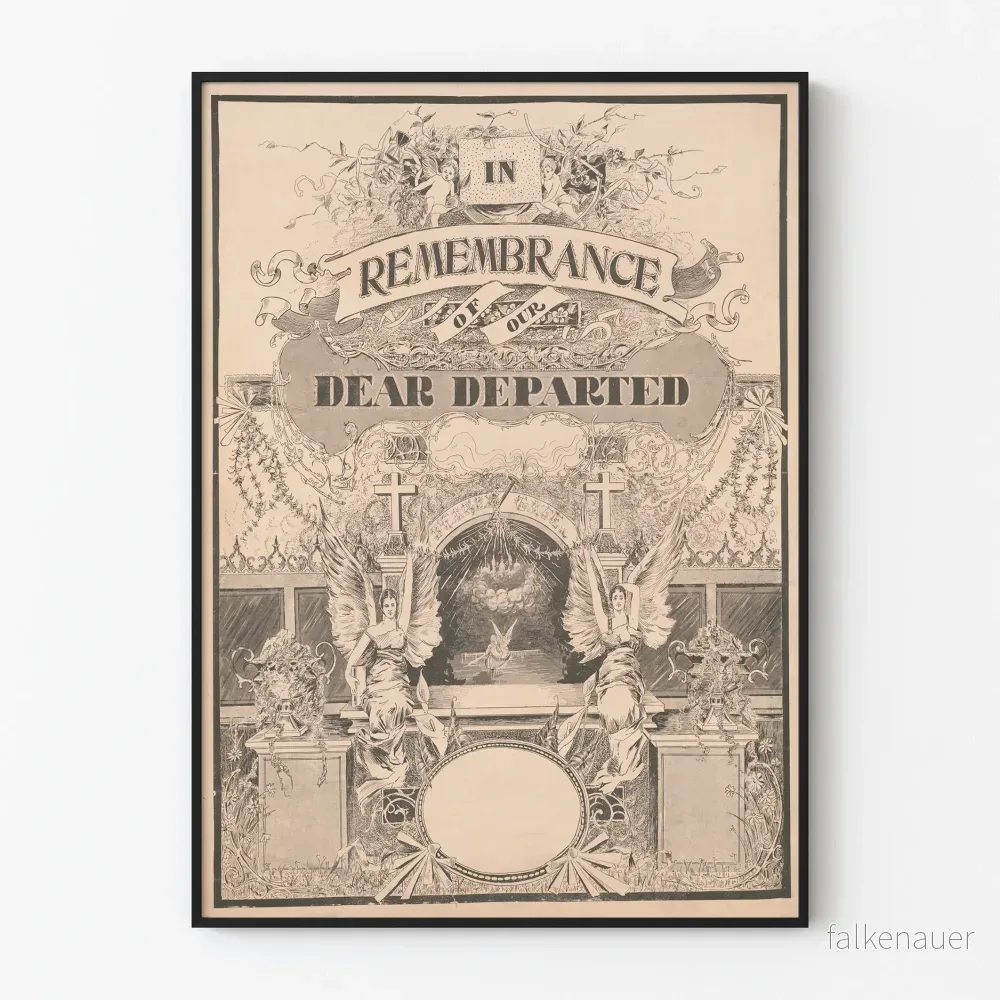 Vintage minnesposter för dekoration - Till minne av våra kära avlidna