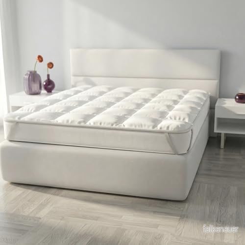BASIC quiltad Topper Vit, Fyrkantig och halv 120 x 195 cm 8058575134424