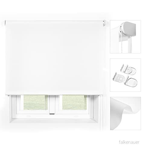Blindecor Ara Premium Estor rullbar Translucent Vanlig vit färg, 120 x 190 cm (bredd H) Tygstorlek 117 Ca. Fönsterhyllor 8434363435360