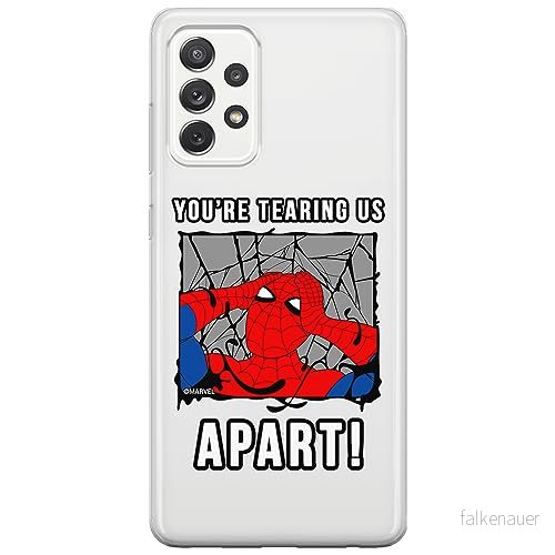 ERT GROUP mobiltelefonfodral för Samsung A52 5G / LTE 4G A52S originalt och officiellt licensierat Marvel mönster Spider Man 035, gedeeltelijk transparant 5905795011420