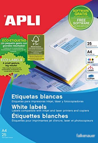 APLI 1209 permanenta etiketter, 38,0 x 21,2 mm, 25 ark 8410782012092