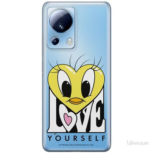 ERT GROUP mobiltelefonfodral för Xiaomi 13 LITE/CIVI 2 originalt och officiellt licensierat Looney Tunes mönster Tweety 015 anpassad till formen på mobiltelefonen, gedeeltelijk transparant 5905795098544