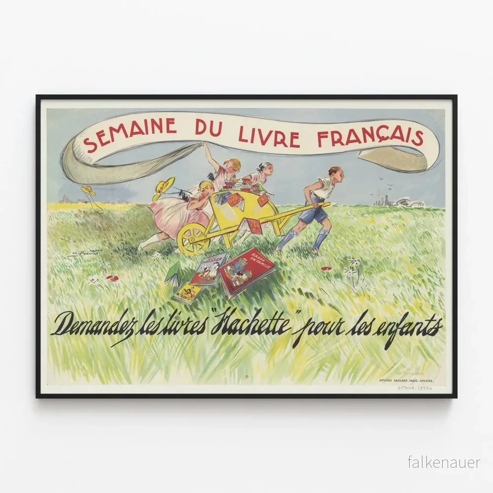 Vintageposter för Franska Bokveckan – Hachette-böcker för barn Vintageposter för Franska Bokveckan – Hachette-böcker för barn