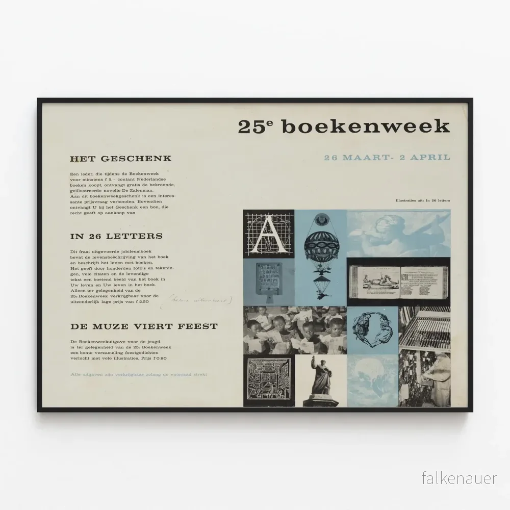 Vintageposter 25:e Boekenweek 26 mars - 2 april