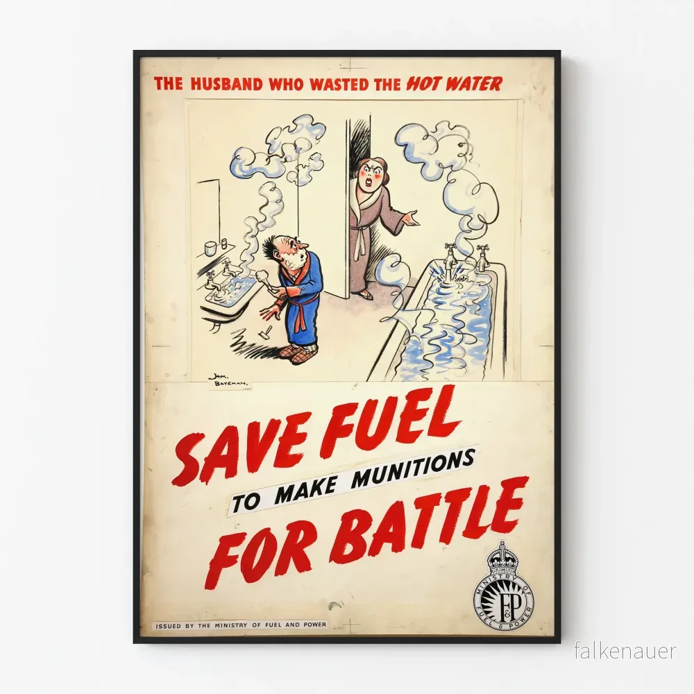 Vintageaffisch energibesparing - Spara bränsle för strid