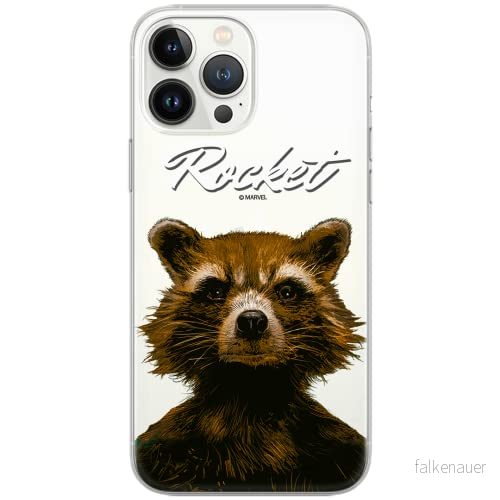 ERT GROUP mobiltelefonfodral för Huawei P30 Lite originalt och officiellt licensierat Marvel mönster Rocket 006 Vit optimalt anpassad till formen på mobiltelefonen, gedeeltelijk transparant 5902980429763