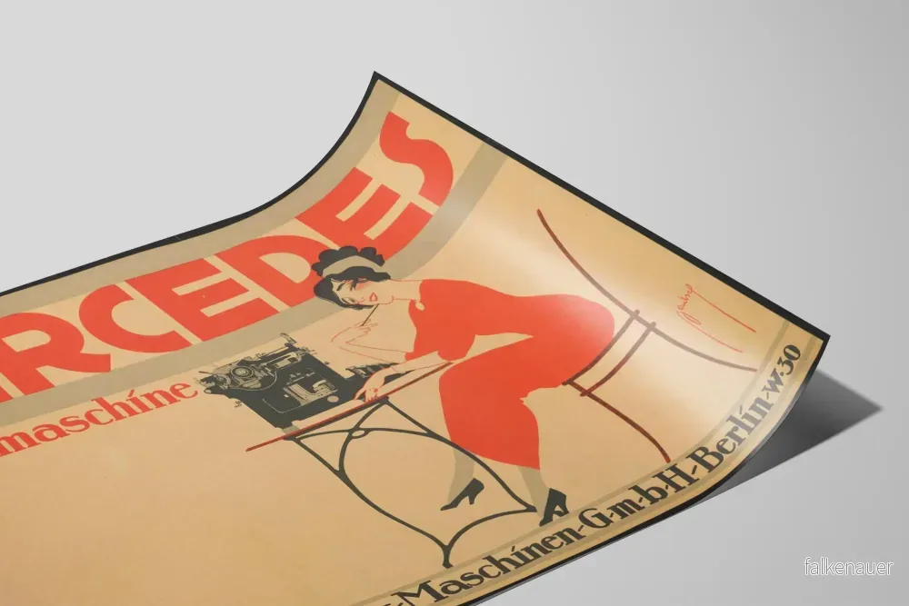 Vintage Mercedes skrivmaskin poster för väggdekoration - Bild 2
