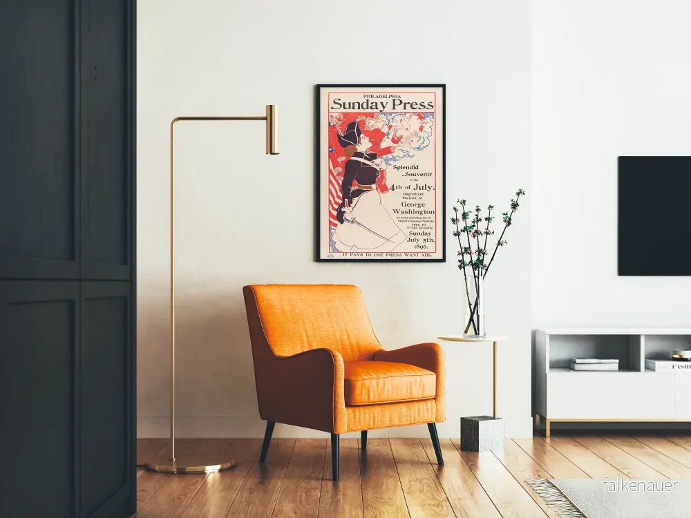 Vintageposter Philadelphia Sunday Press 1896 - Patriotisk väggdekoration - Bild 2
