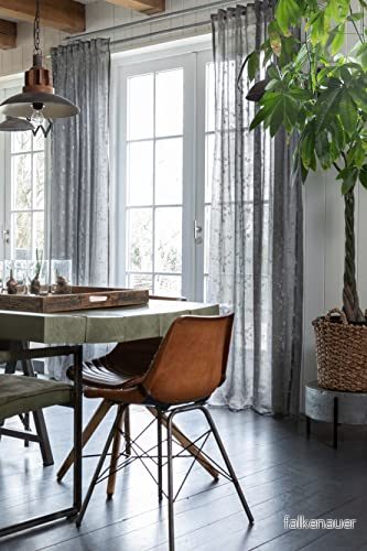Elbersdrucke gardin med dolda öglor Farina 07 grå vit halvtransparent 255 x 140 cm 201289 för vardagsrummet sovrum kök hall barnrum 4032331201289