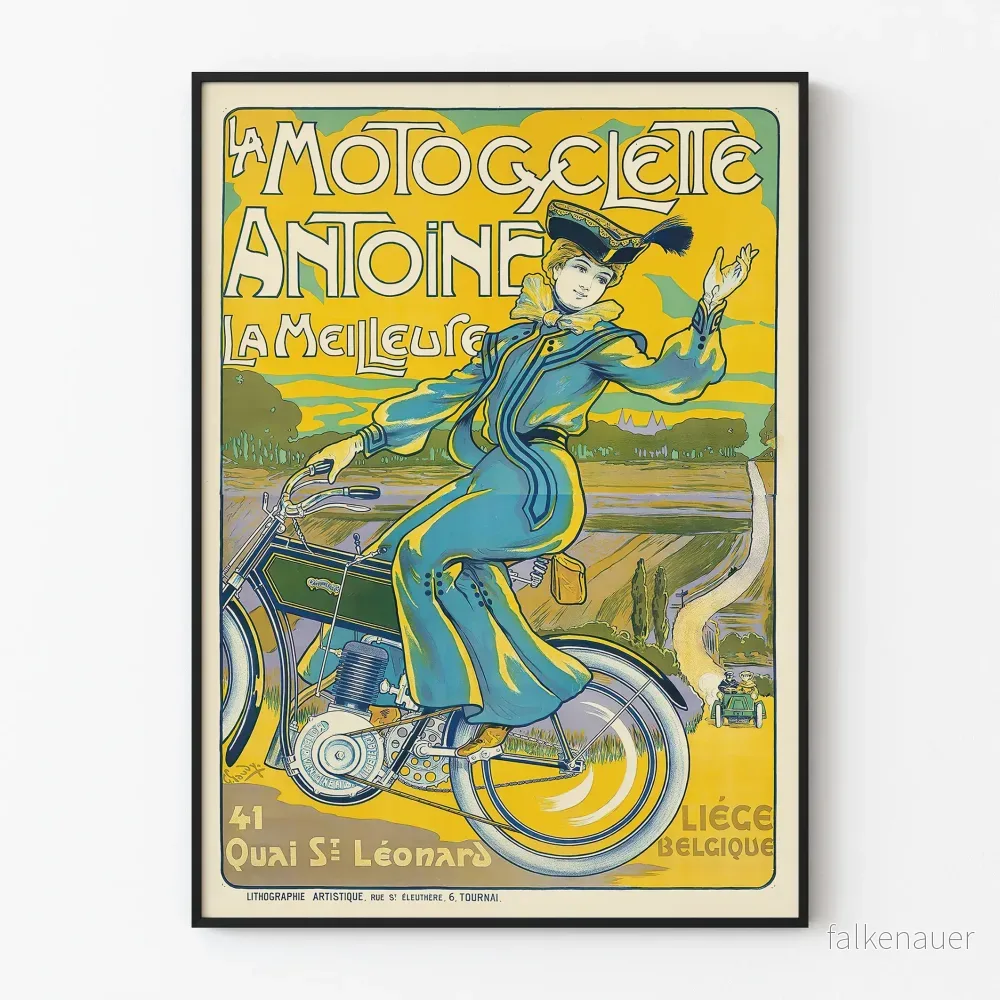 Vintageposter La Motocyclette Antoine