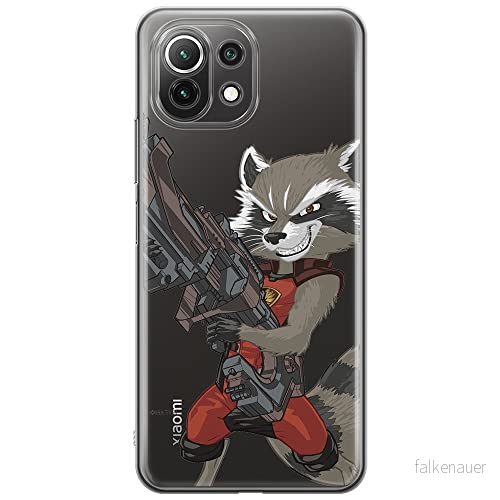 ERT GROUP mobiltelefonfodral för Xiaomi 11 LITE 4G/5G originalt och officiellt licensierat Marvel mönster Rocket 008, gedeeltelijk transparant 5903932700121