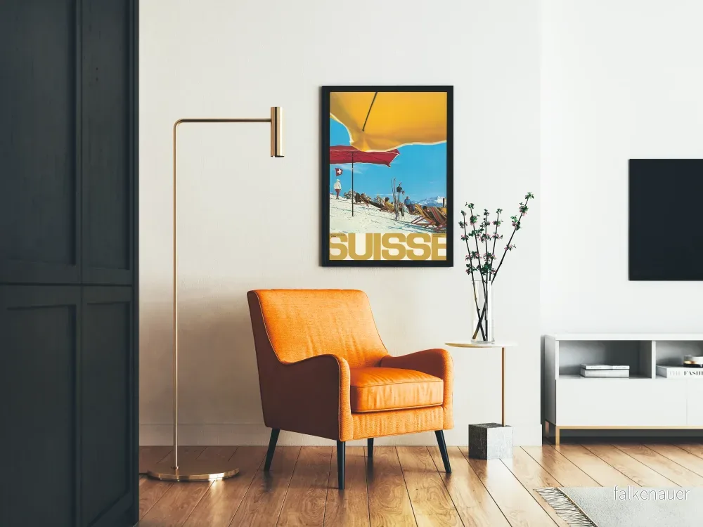 Vintageposter för skidor Schweiz - Lémanregionen Villars - Bild 2