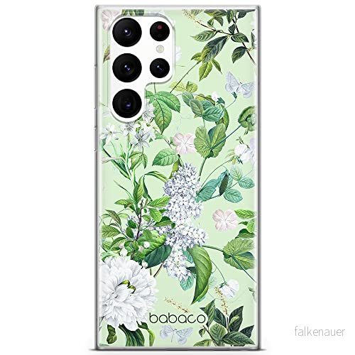 ERT GROUP mobiltelefonfodral för Samsung S22 ULTRA originalt och officiellt licensierat Babaco mönster Flowers 038 optimalt anpassad till formen på mobiltelefonen, fodral tillverkad av TPU plast 5905131304575