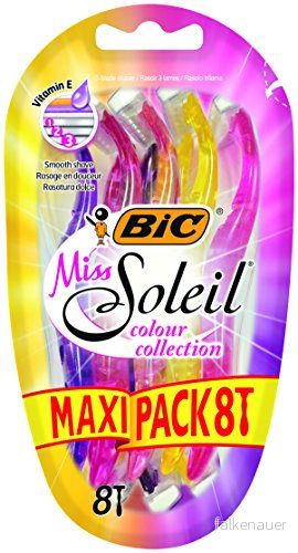BIC Miss Soleil Colour Collection damrakhyvel Maxi Pack med 8 stycken 3086123437739