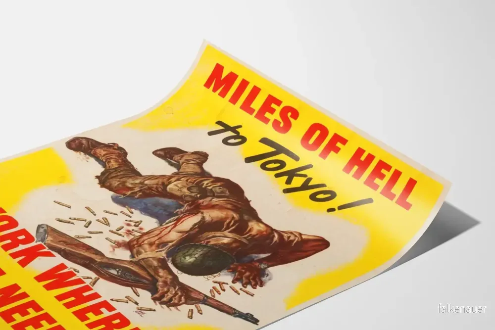 Vintage militärposter « Miles of Hell to Tokyo » - Bild 3