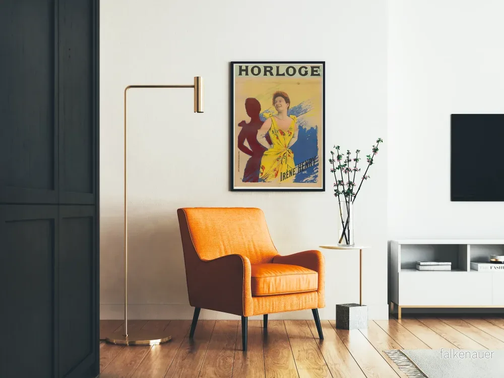 Vintageposter Irène Henry klocka för elegant väggdekoration - Bild 2